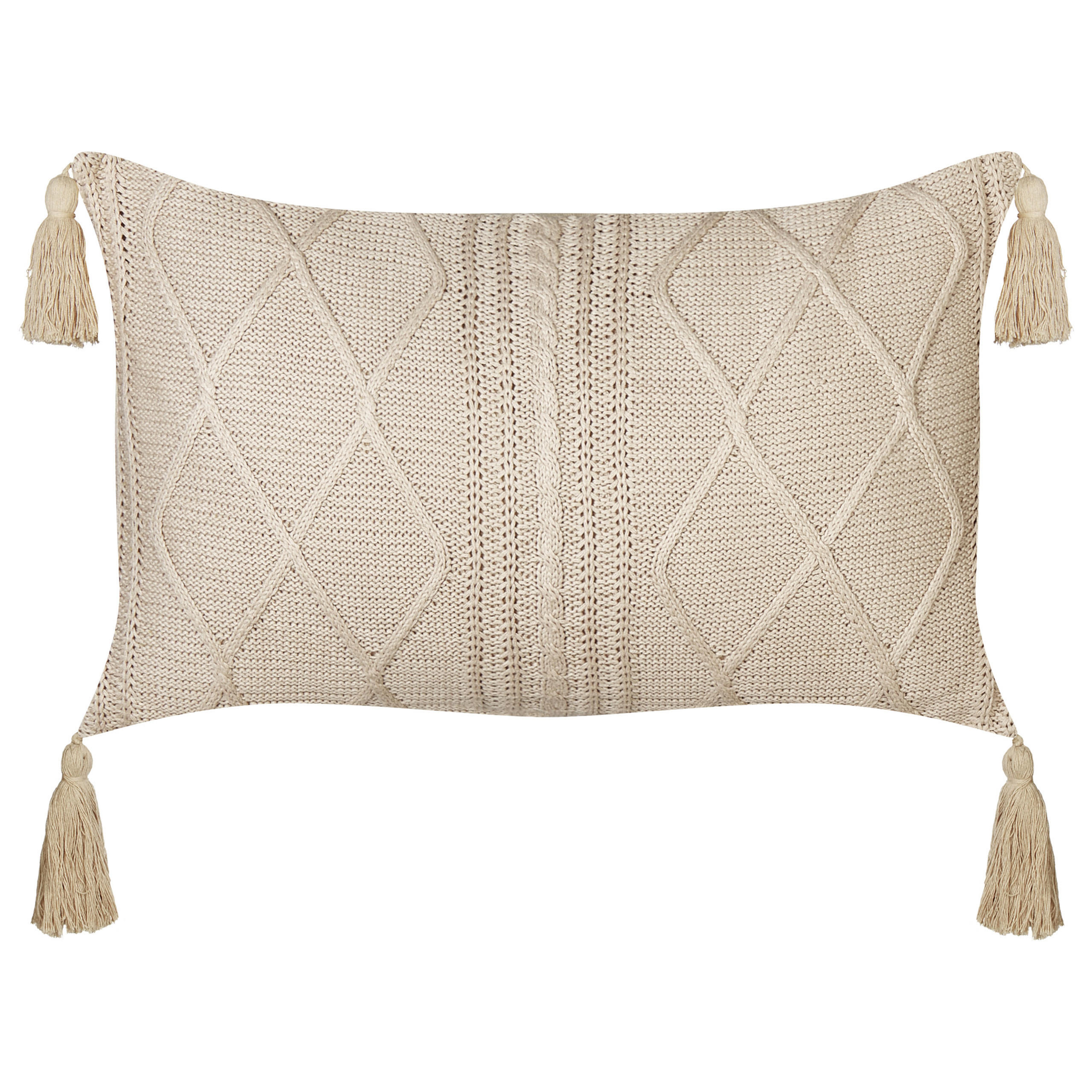 DEKOKISSEN 2er-Set Beige 30/50 cm Caesia - Sandfarben, Textil (30/50cm) - Beliani