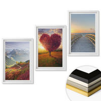 WANDBILDER 3er-Set - 40x60 cm Weißer Rahmen - Landschaften Berge Baum Herz Pier - Weiß, Kunststoff (40/60cm) - ArtPrintCave