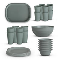 KOMBISERVICE Kunststoff Grün 30-teilig 6 Personen - Grün, Kunststoff (27/10/37cm)