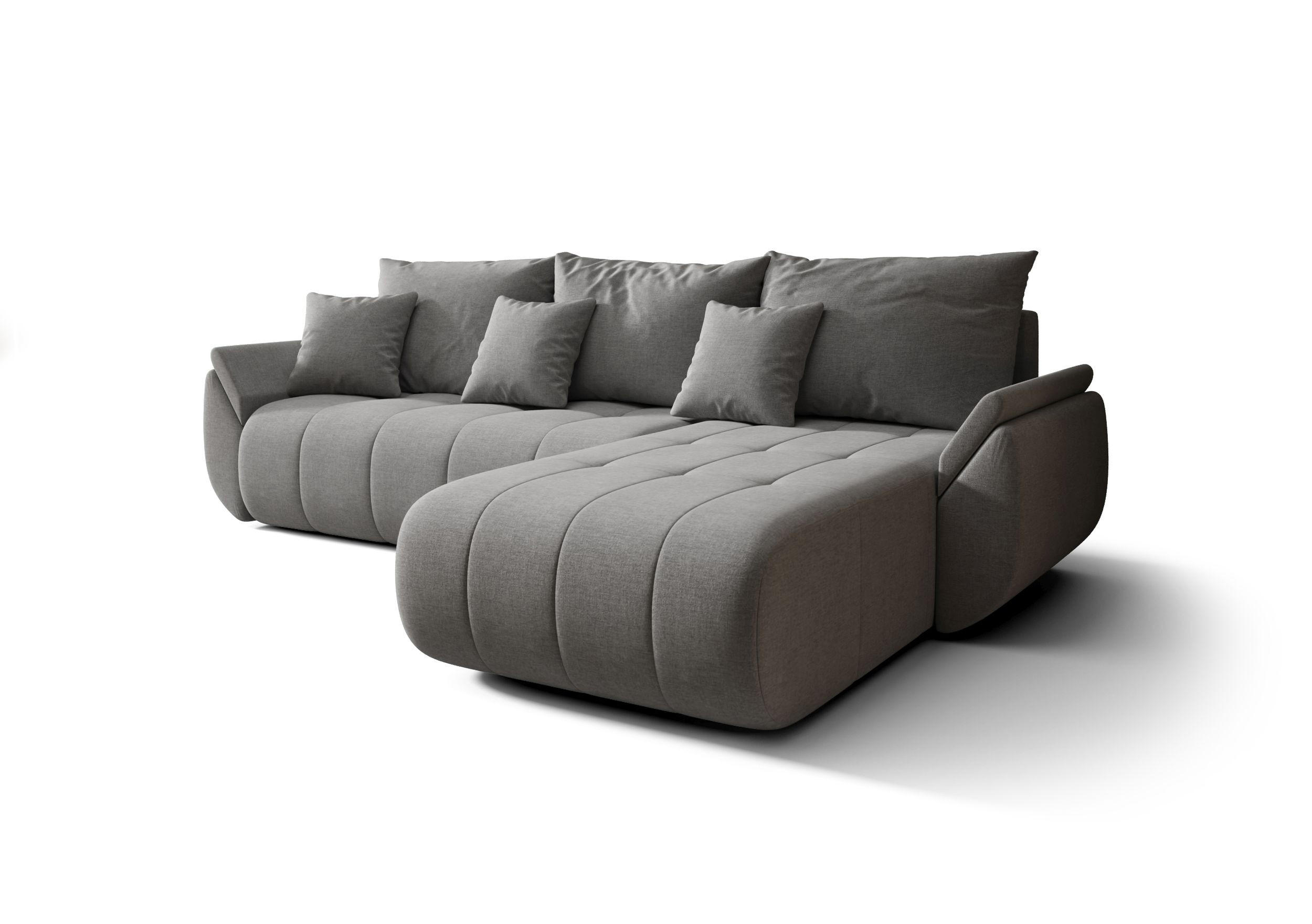 ECKSOFA mit Schlaffunktion TOKYO Wind 21 - Braun/Grau, Textil (280/185cm) - Bedante