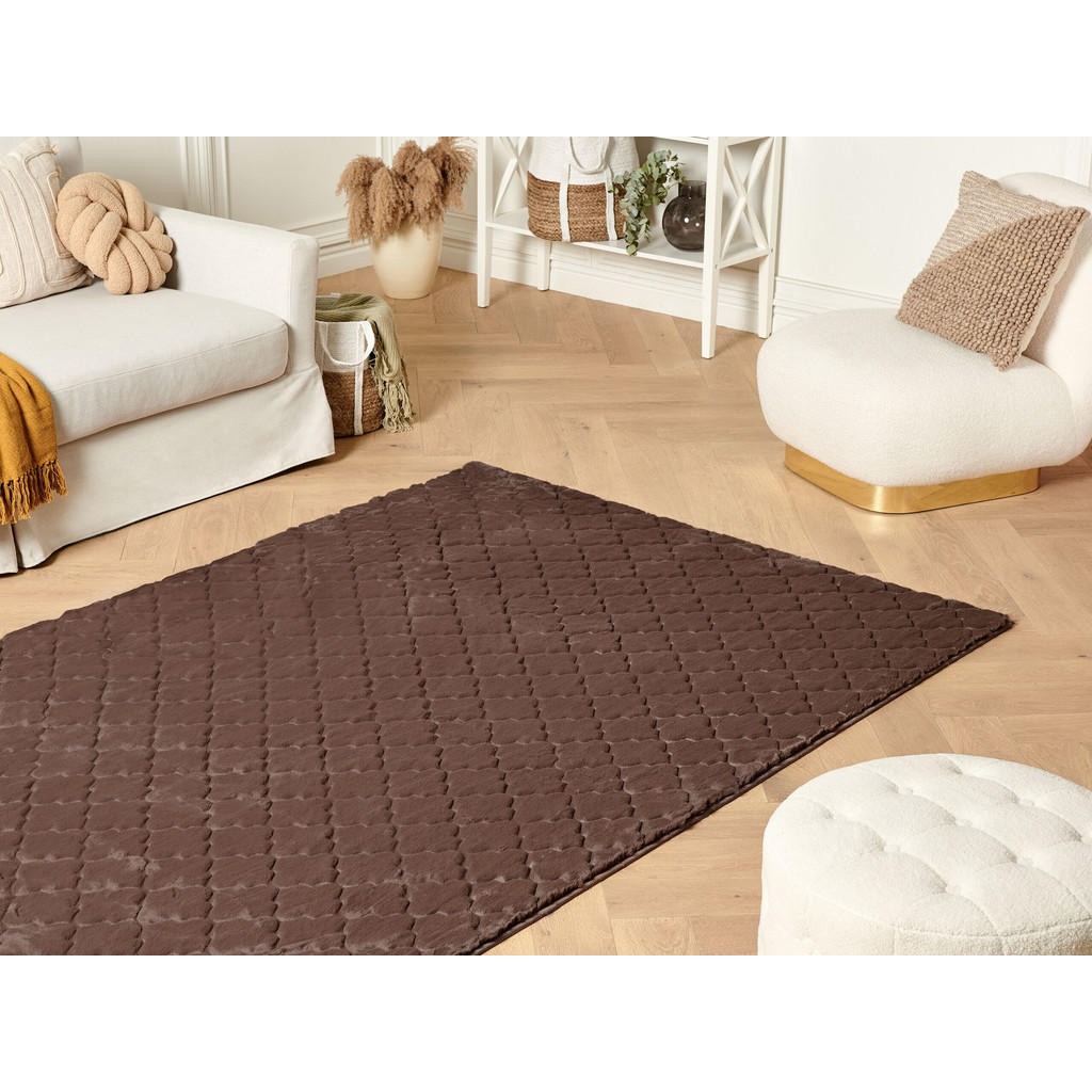 Thumbnail - Beliani Shaggy-Kunstfellteppich, Braun, Kunststoff, Rechteckig, 160x230 cm, Teppiche & Böden, Teppiche, Hochflorteppiche...