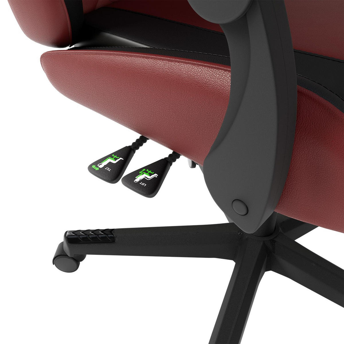 GAMINGSTUHL HyperSeat bordeaux/schwarz - Bordeaux, Kunststoff (63/131/121cm) - Juskys