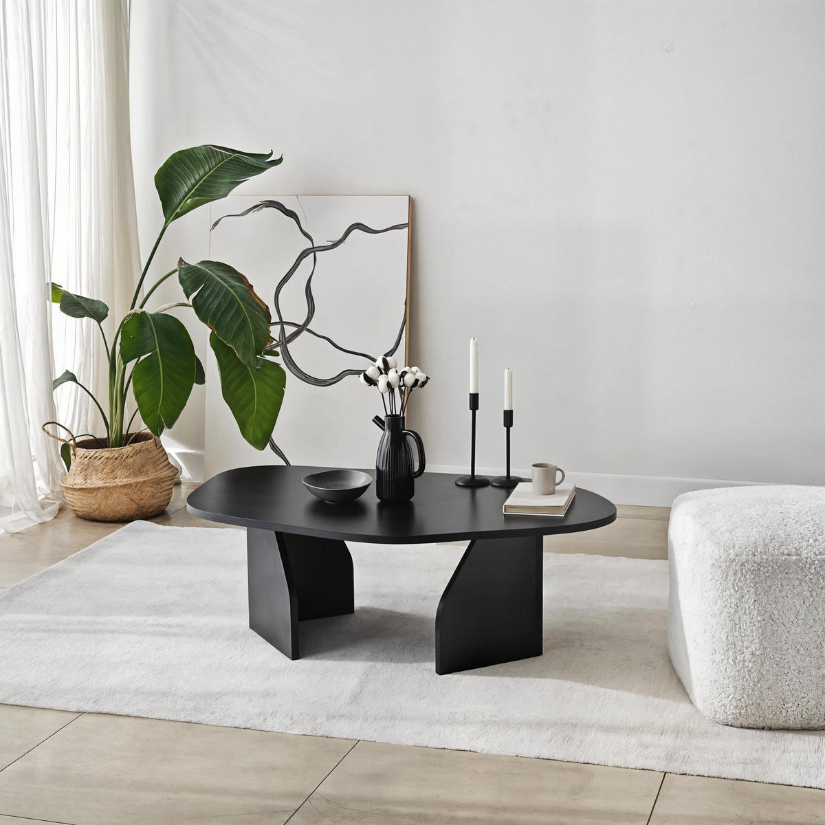 COUCHTISCH rock Schwarz - Schwarz, Holz (100/60/35cm) - Habitat Garten
