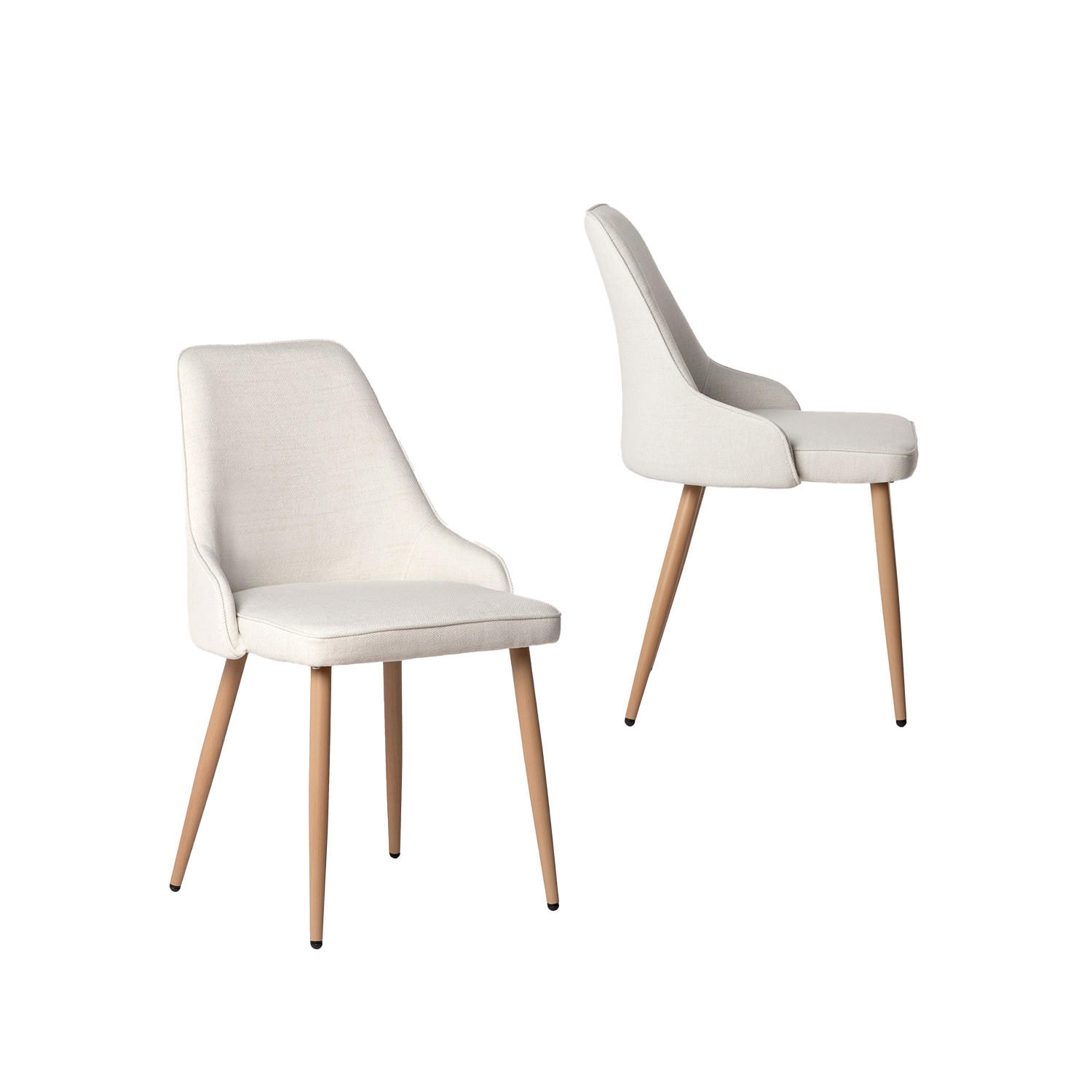 ESSZIMMERSTUHL Nika Beige 52 cm x 87 cm 2er-Set - Beige, Textil (52/87/58cm) - Klast Home