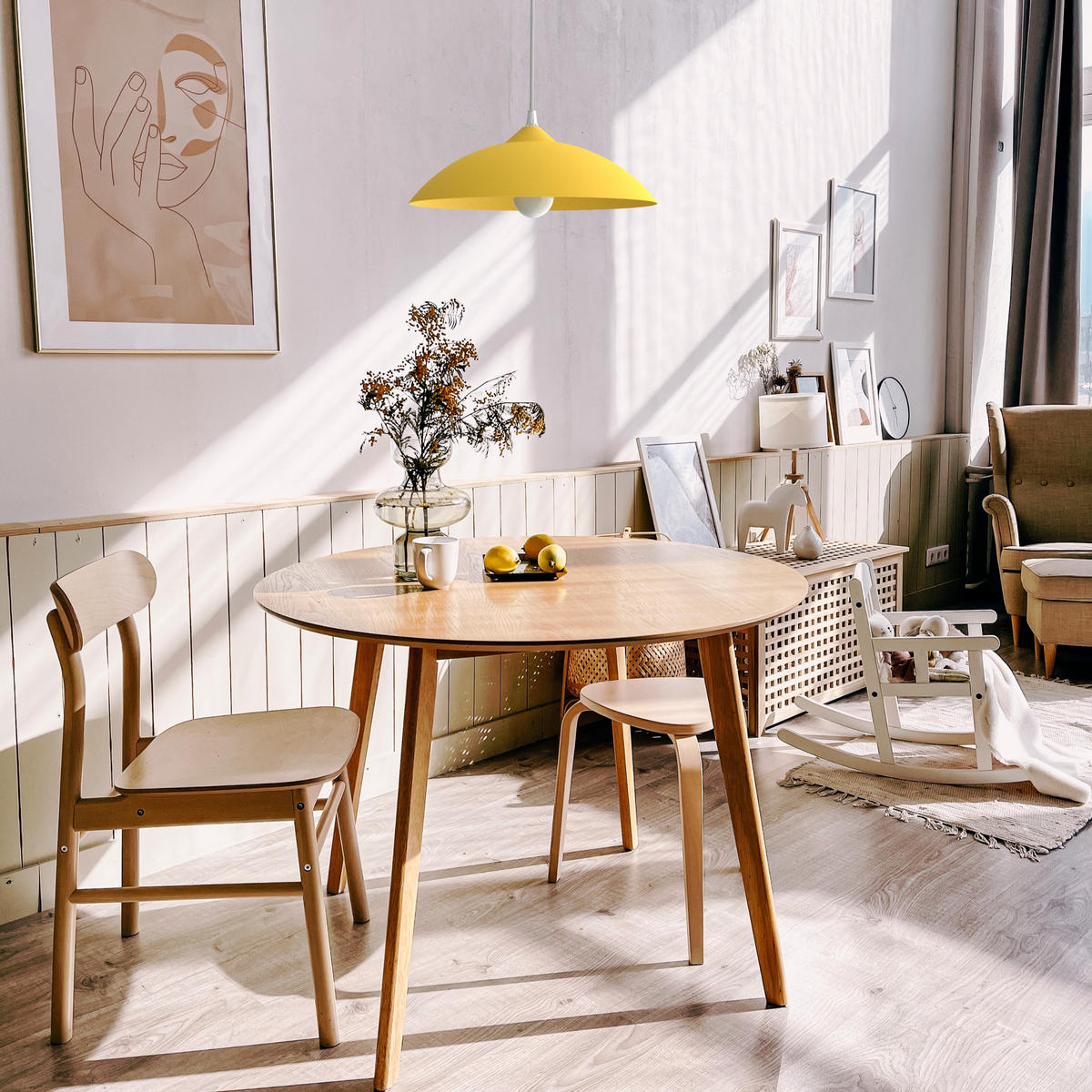 HÄNGELEUCHTE - Gelb, Metall (40/40/10cm) - Lumicom