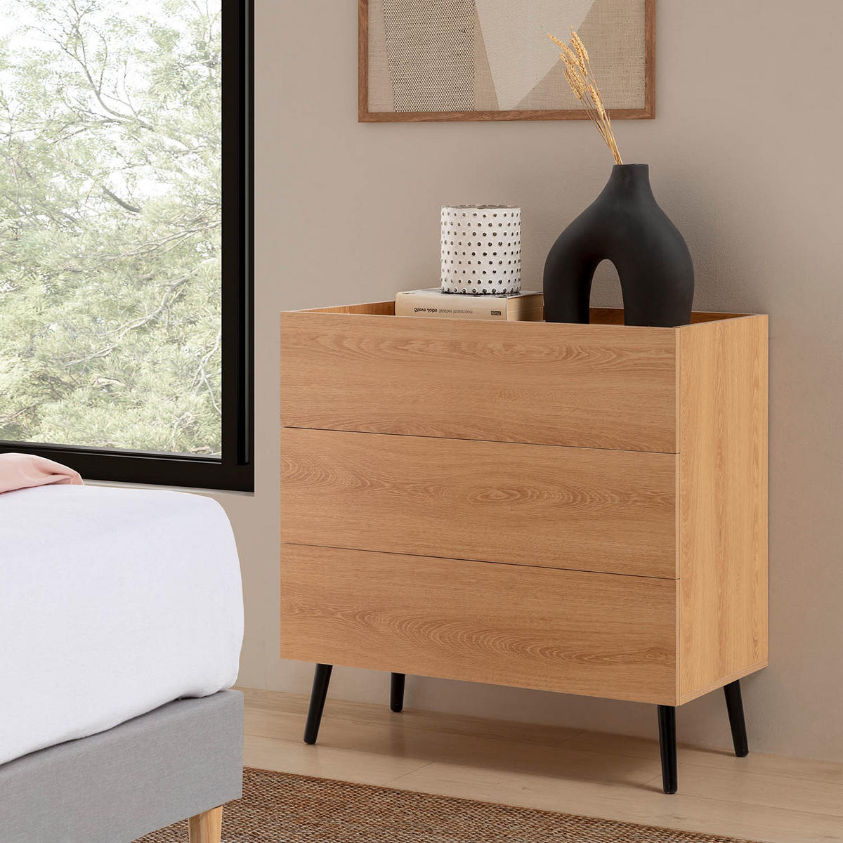 KOMMODE 80/80/40 Siren Eichenfarbe - Honigeiche, Holzwerkstoff (80/80/40cm) - VS Venta-stock