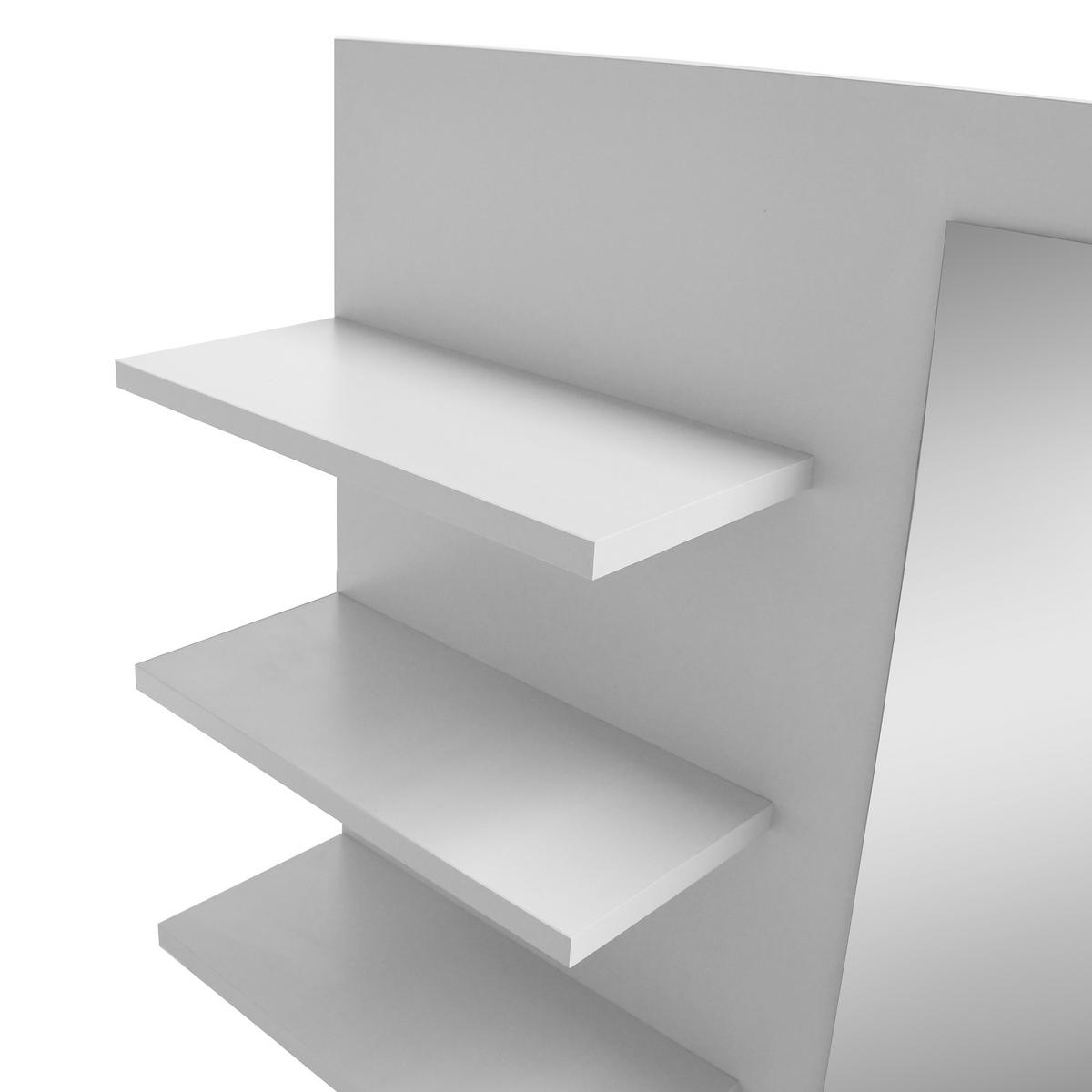 SCHMINKTISCH Malta mit 5 Schubladen, mit Spiegel, mit Griffen, Weiß - Schwarz/Weiß, Holzwerkstoff/Metall (120/145.5/57cm) - Beautysofa