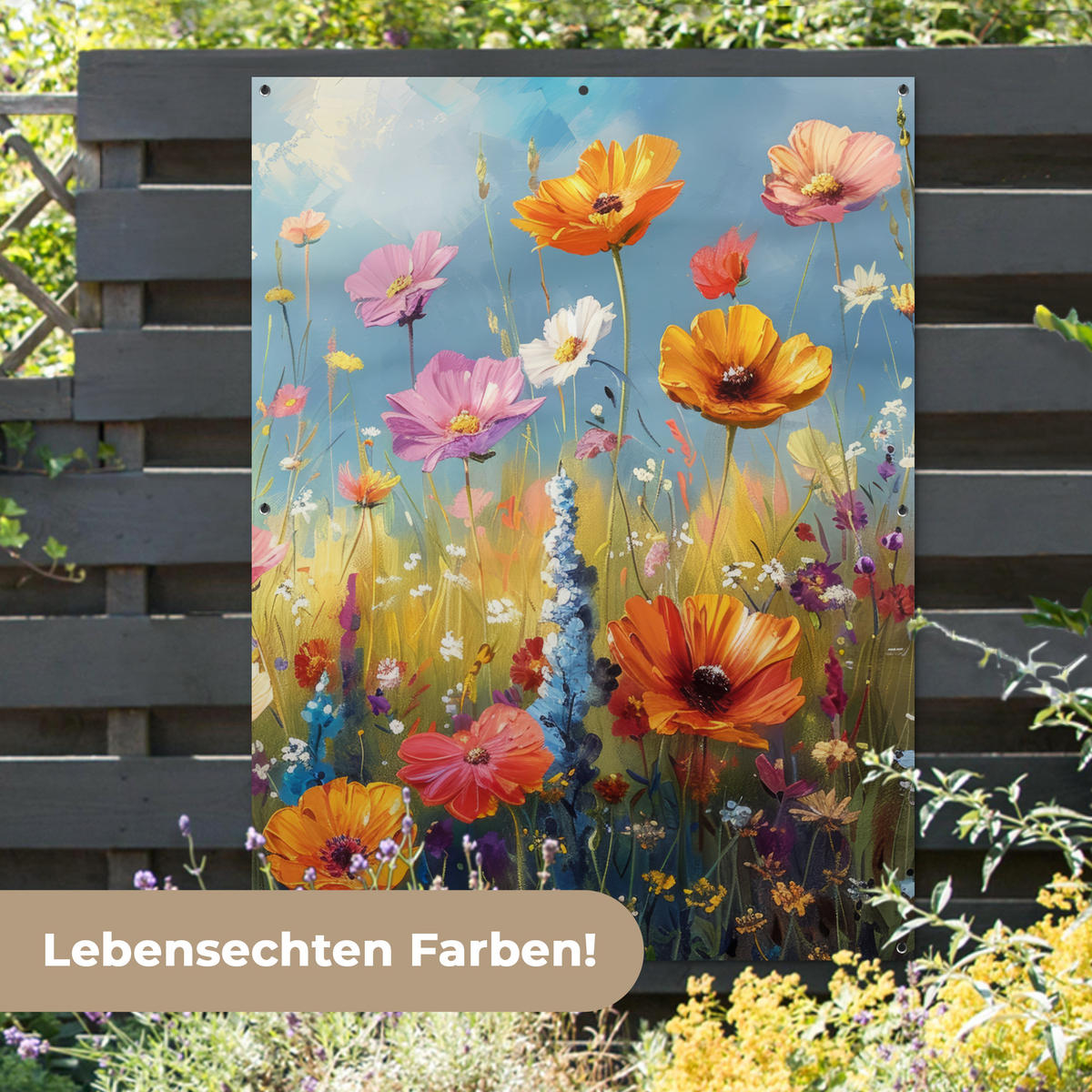 ZAHRADNÍ PLAKÁT Květiny - Příroda - Botanické - Umění 120x160 cm - světle modrá, plast (120/160/0.2cm) - OnlyWow
