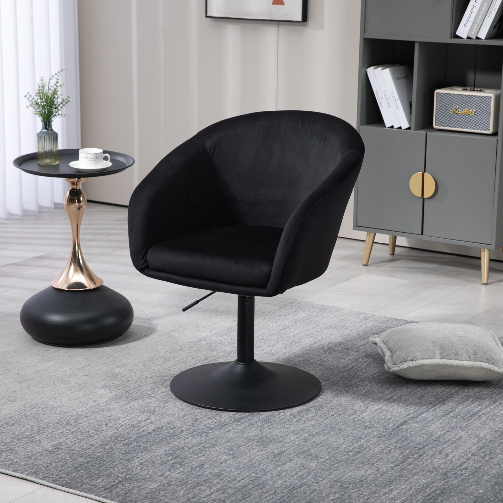 Thumbnail - Svita Loungesessel, Schwarz, Textil, 1-Sitzer, Oval, 59x95x59 cm, Wohnzimmer, Sessel, Polstersessel