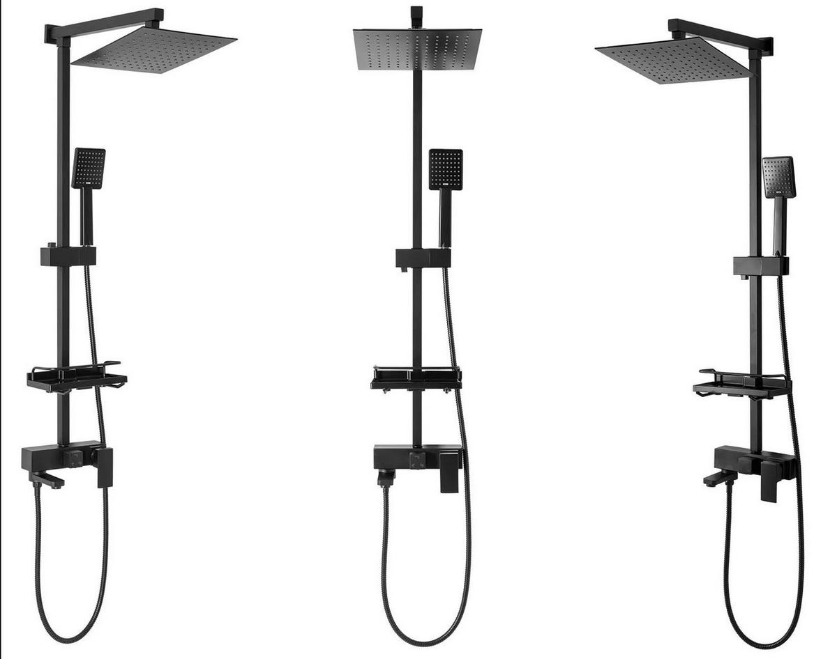 DUSCHSET Rea Jack Black - Schwarz, Metall (21.5/102/45cm) - REA