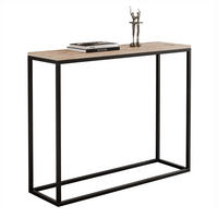 KONSOLENTISCH IRMA in 80/30/80 cm, Schwarz / Wotan-Eiche - Eiche Wotan/Schwarz, Holzwerkstoff/Metall (30/80/80cm) - Idohome