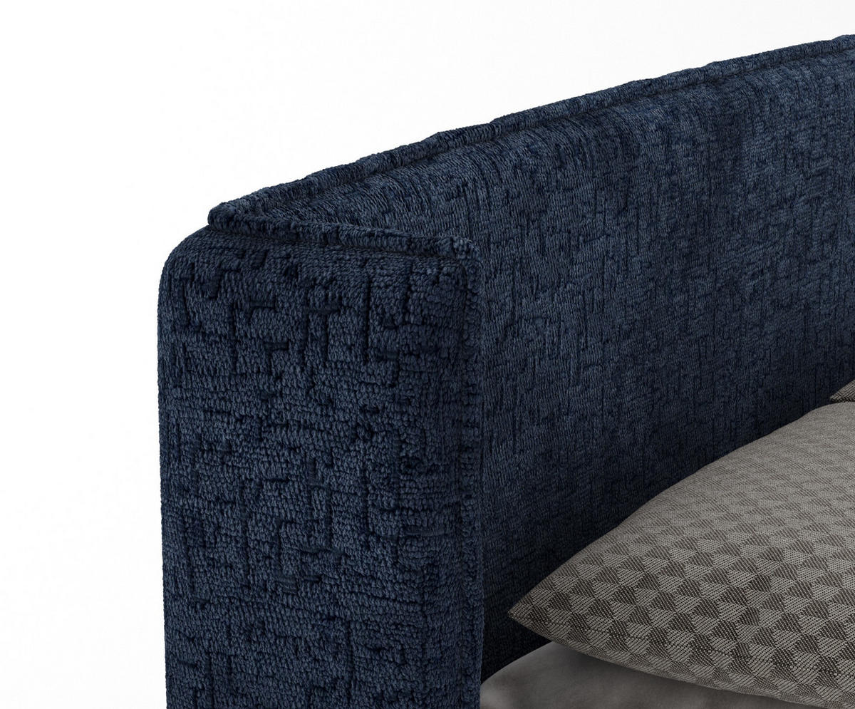 BOXBETT Passion Marineblau 140/200 cm mit Matratze und Topper - Schwarz/Dunkelblau, Holz/Holzwerkstoff (140/200cm) - Maison de Reve