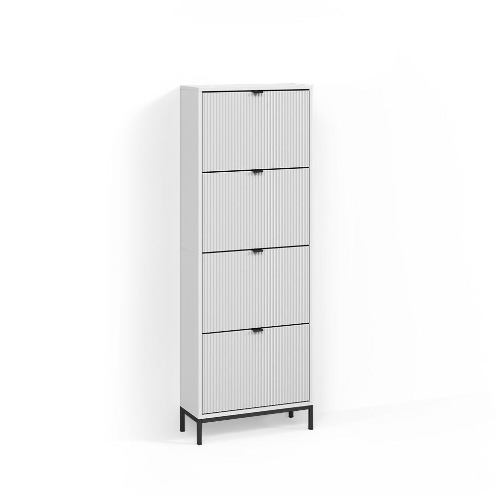 Livinity® BOTNÍK NA BOTY Aterno Bílá 60 x 168 cm se 4 zásuvkami