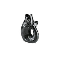 VASE Monsieur Carafon L, Fisch-Form, Steingut, Schwarz, 31cm - Schwarz, Keramik (10cm) - Gift Company