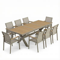 GARTENMÖBEL SET LAGOA 9er Set natur - Naturfarben, Metall - IDIMEX