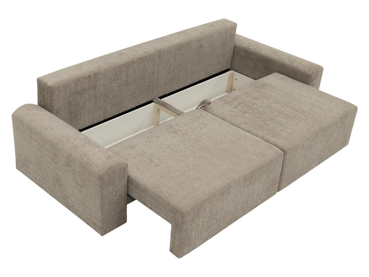 SCHLAFSOFA Bella - Creme/Schwarz, Holz/Kunststoff (240/85/95cm) - MIRJAN24