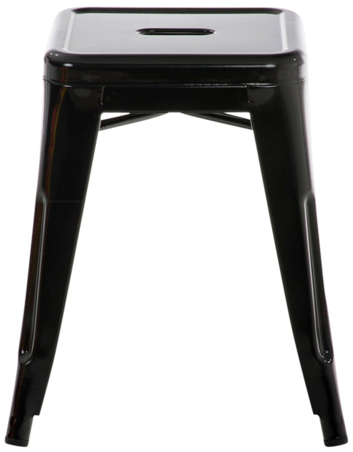SITZHOCKER 4er Set Arvida schwarz - Schwarz, Metall (40/46/40cm) - TPFLiving