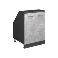 ORMARIĆ ZA KOSI KROV S VRATA Rion Beton 60 x 81.6 cm s 2 vrata, korpus ormara dubine 60 cm - siva/antracit, drvni materijal (60/83.8/60cm) - Vicco