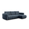 ECKSOFA CLOUDI 4-Sitzer rechts, marineblau - Blau/Schwarz, Holz/Textil (294/160cm) - Courtois Laville