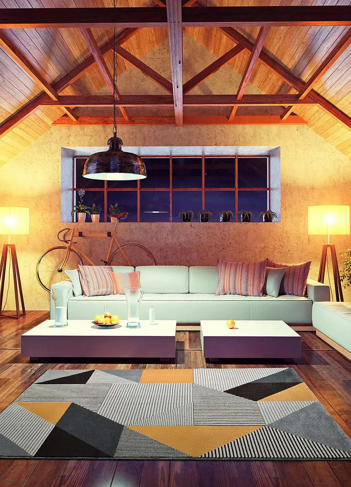 WEBTEPPICH Grau Gladys 80/150 cm - Dunkelgelb/Grau, Naturmaterialien/Textil (80/150cm) - Atticgo