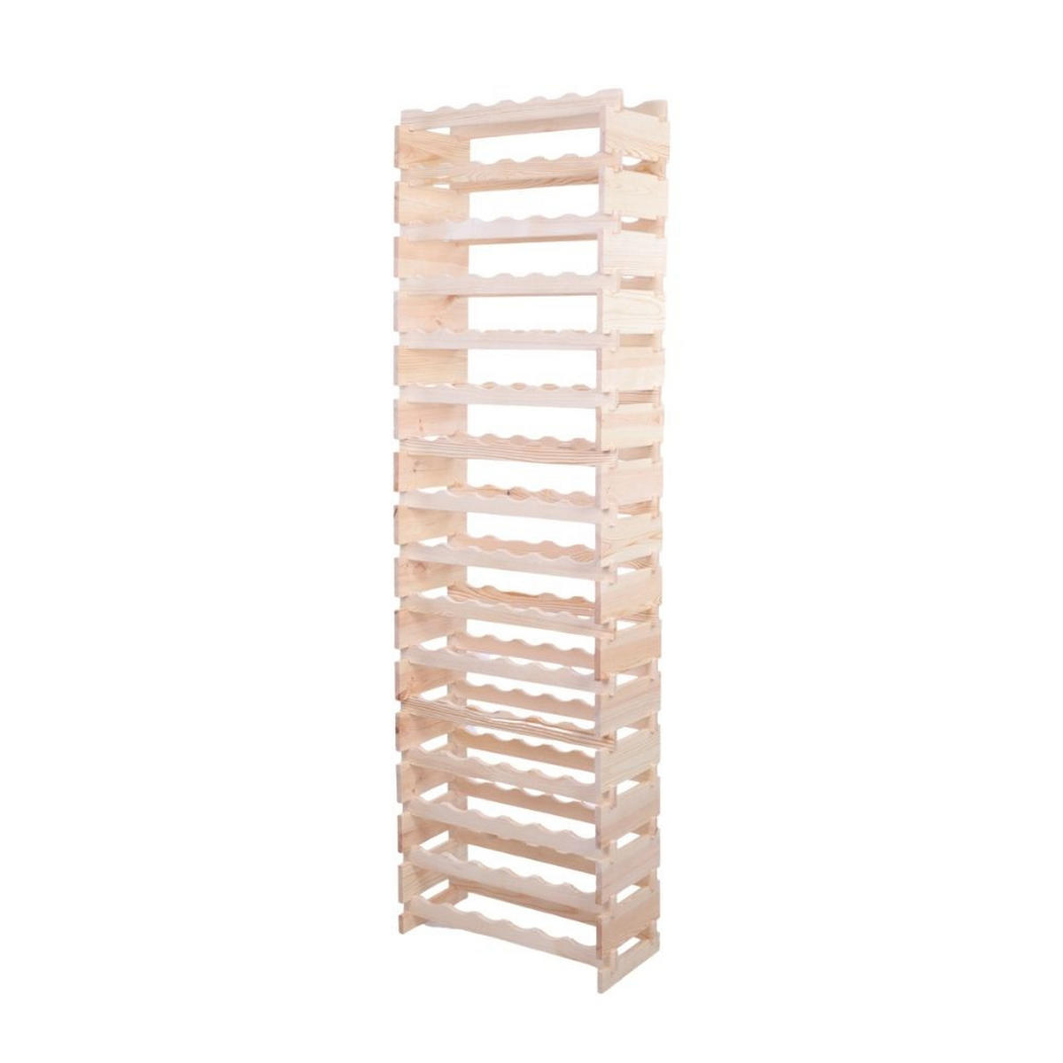 WEINREGAL VINOTECA FLEX PRO HxBxT 219x65x28cm 96 Flaschen auf 16 Ebenen Natur unbehandelt - Naturfarben, Holz (65/219/28cm) - PROREGAL