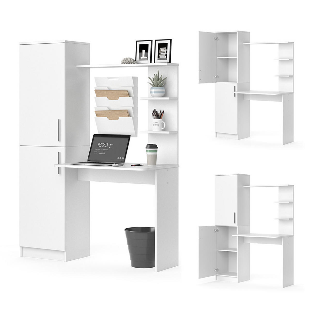 SCHREIBTISCH Tessa Weiß 122.9 x 52 cm - Weiß, Holzwerkstoff (52/122.9/168.5cm) - Vicco