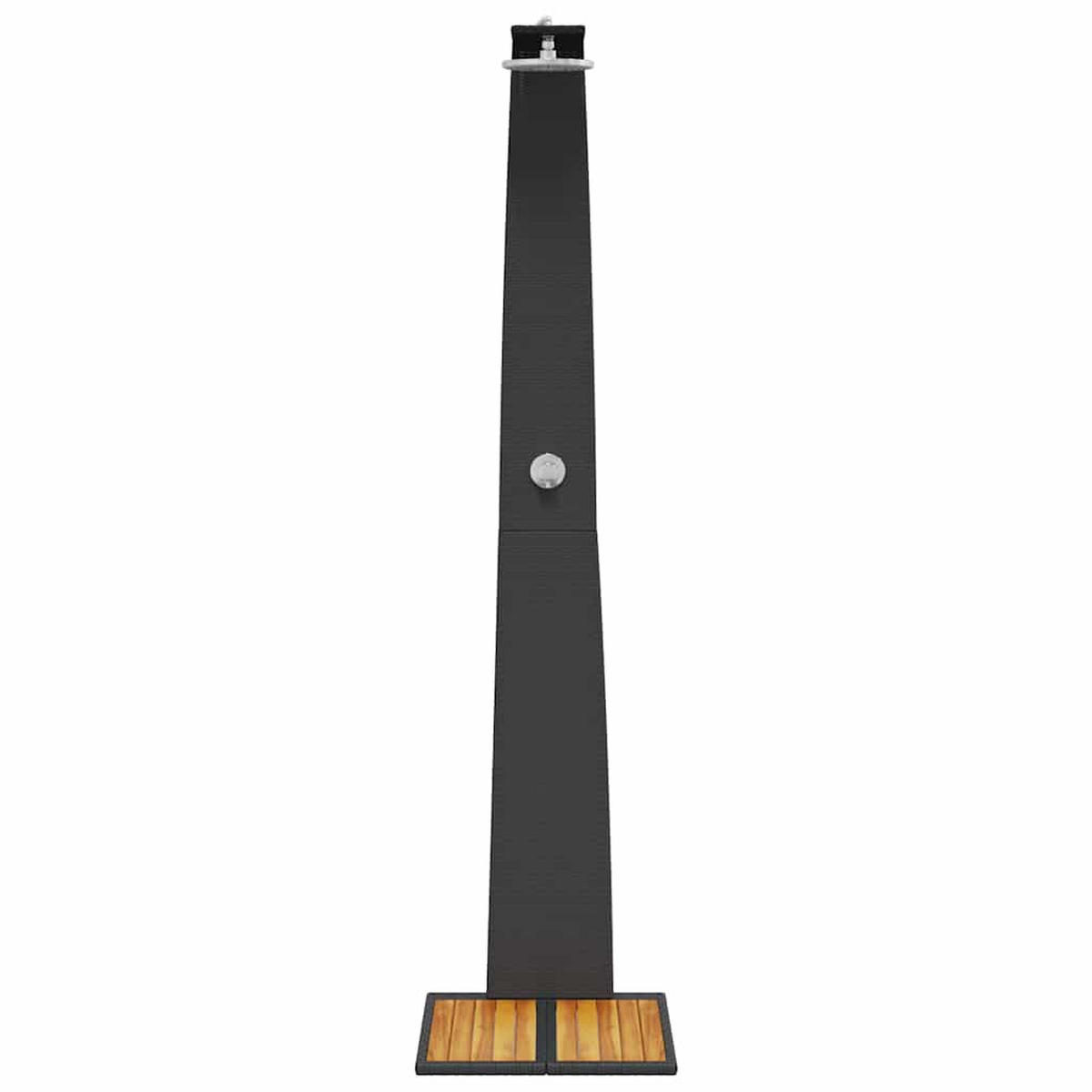 GARTENDUSCHE Schwarz 55/60/224 Cm Poly Rattan Und Akazienholz - Schwarz, Holz (55/224/60cm) - vidaXL