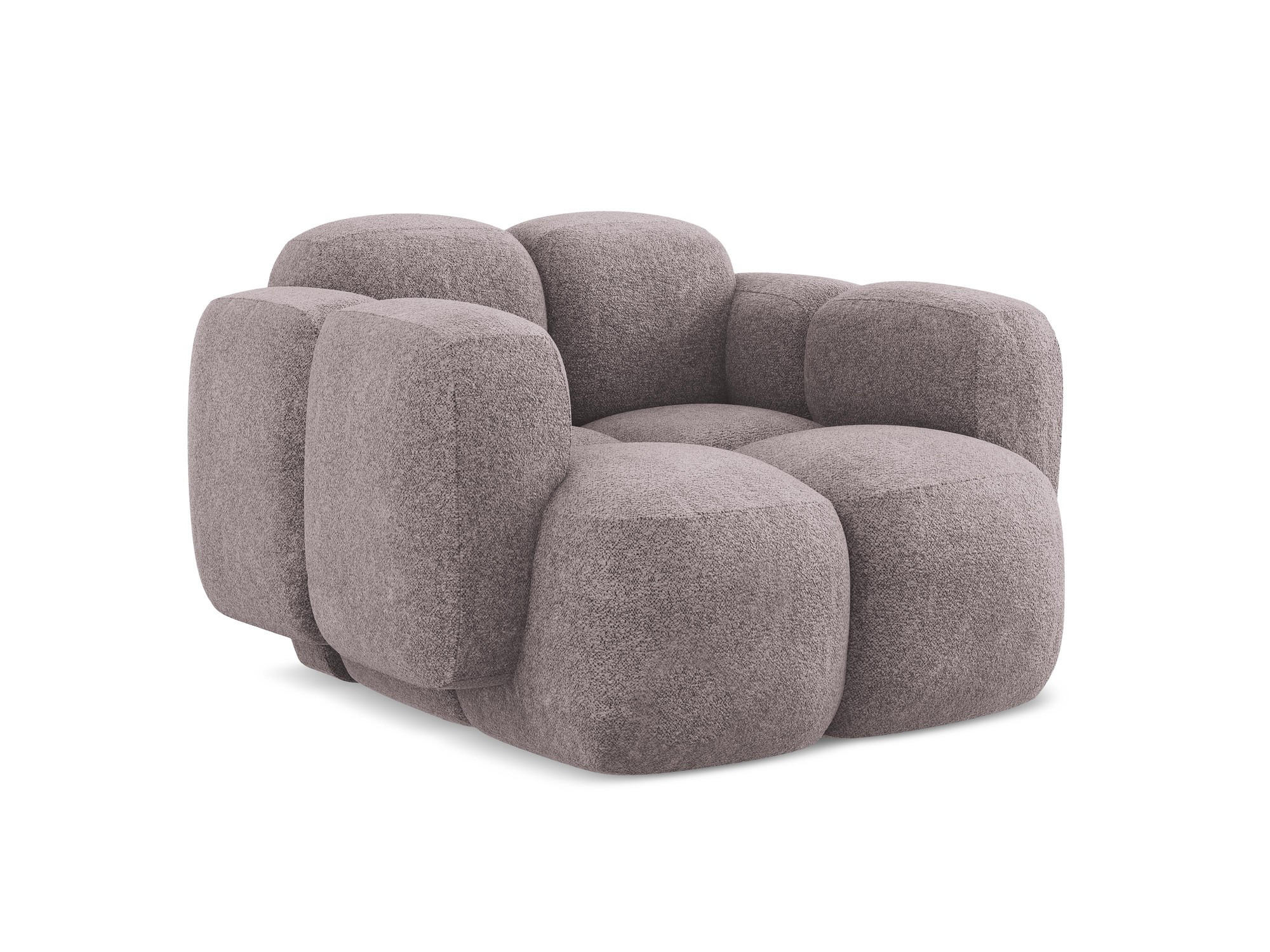 SESSEL Chenille Stoff Violett - Flieder/Schwarz, Holzwerkstoff/Kunststoff (120/72/115cm) - Makamii