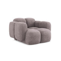 SESSEL Chenille Stoff Violett - Flieder/Schwarz, Holzwerkstoff/Kunststoff (120/72/115cm) - Makamii