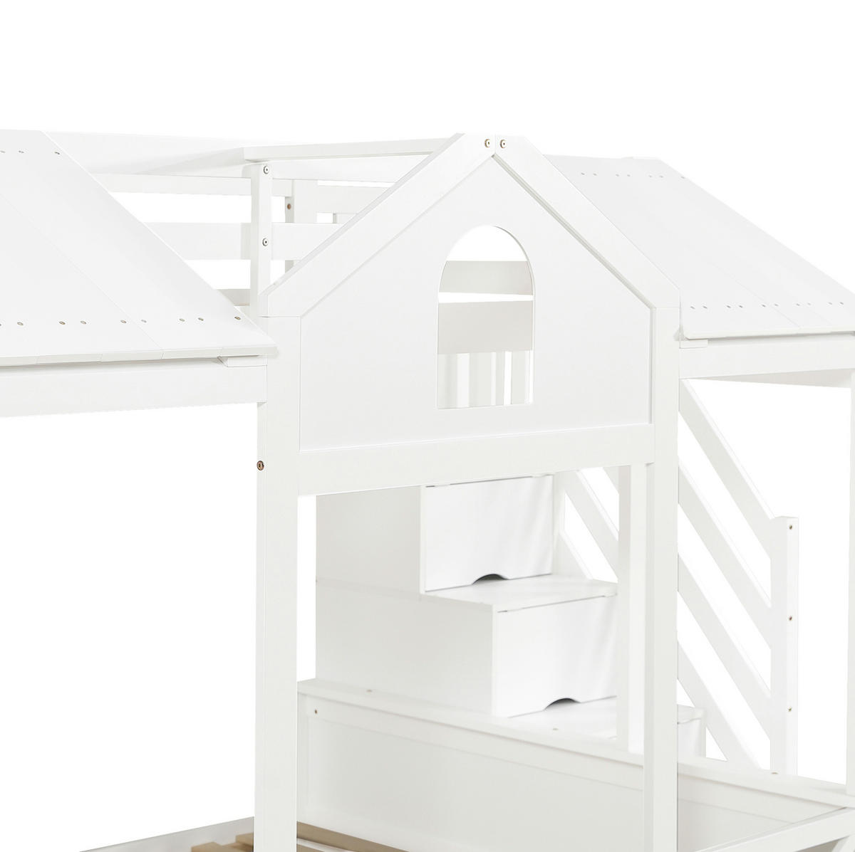 ETAGENBETT 90/200 & 140/200 cm in Weiß mit Treppenschrank und 2 Schubladen - Weiß, Holzwerkstoff (90/200cm) - OKMYHOME