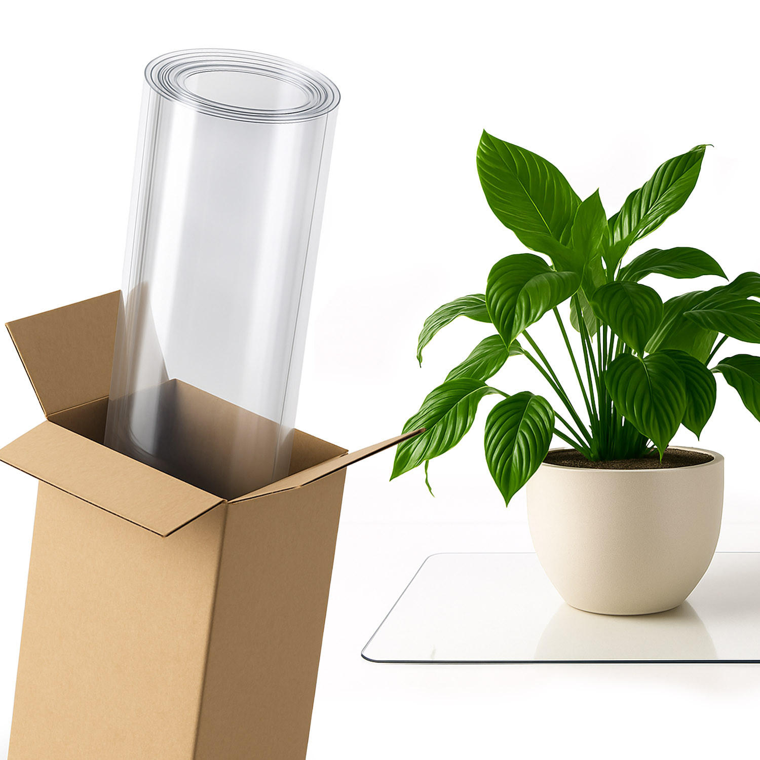 Tulup Schutzunterlage Transparent 50x100x0.2 cm