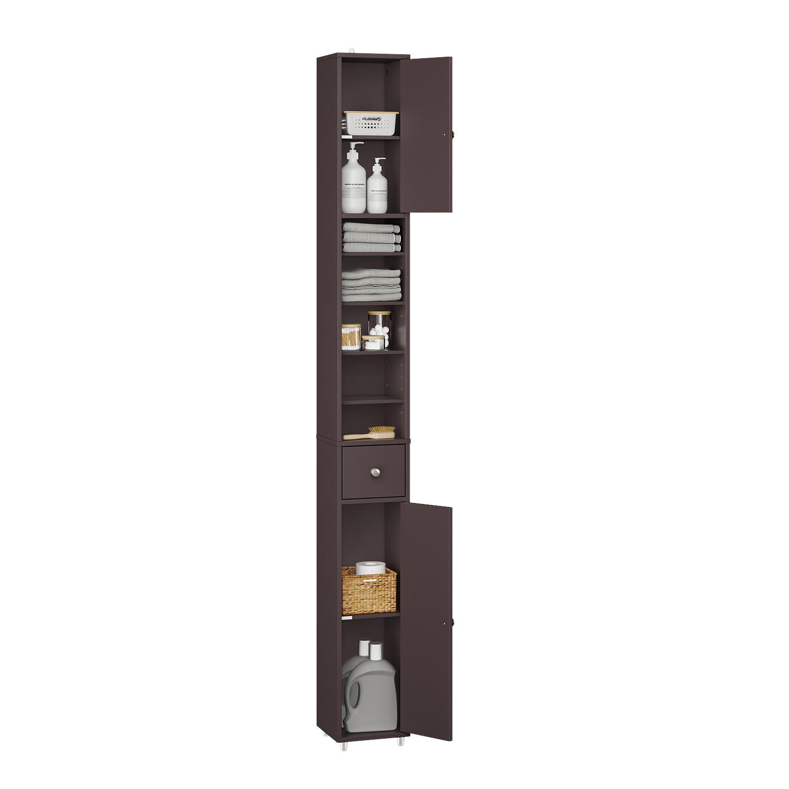 HOCHSCHRANK Braun - Braun, Holzwerkstoff (20/180/20cm) - SoBuy