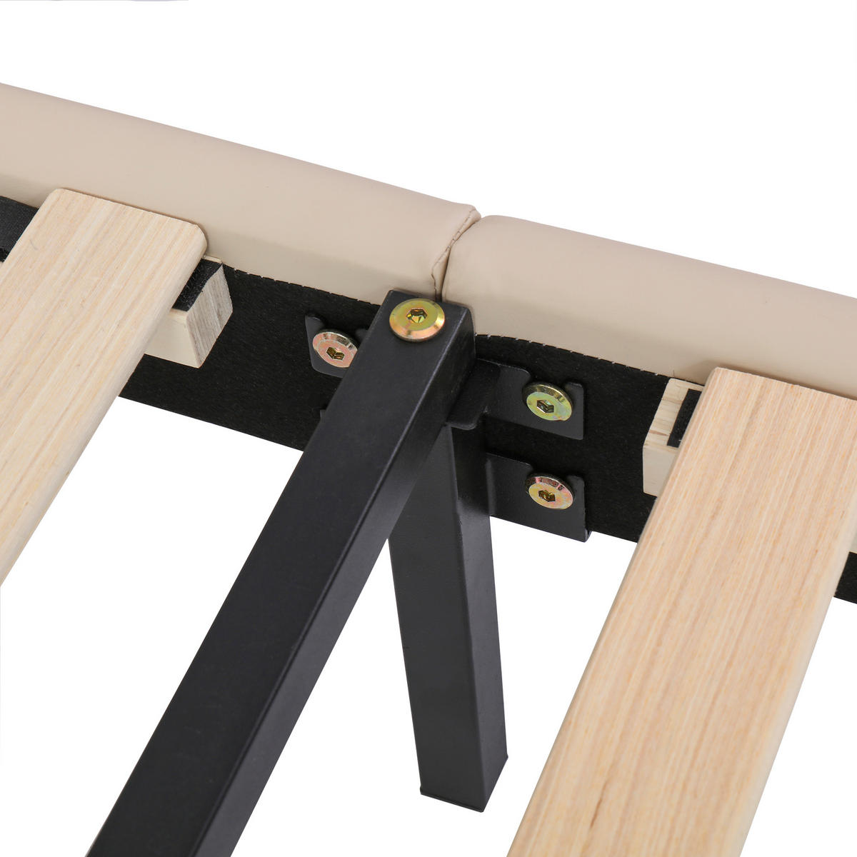 KINDERBETT mit tierförmigem Kopfteil 90x200 cm PU Beige - Beige, Holz (90/200cm) - Meubliv