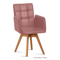 ARMLEHNSTUHL drehbar (2er-Set) Dorie 52x91x60 Eiche geölt/Rosewood - Eichefarben/Dunkelrosa, Kunststoff (60/91/52cm) - 58aufmkessel