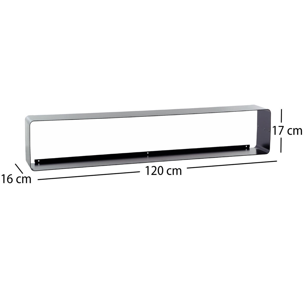 CD-REGAL CUBE 120 Metal, Lounge Design schwarz - Schwarz, Metall (120/14/15cm) - DESIGN DELIGHTS