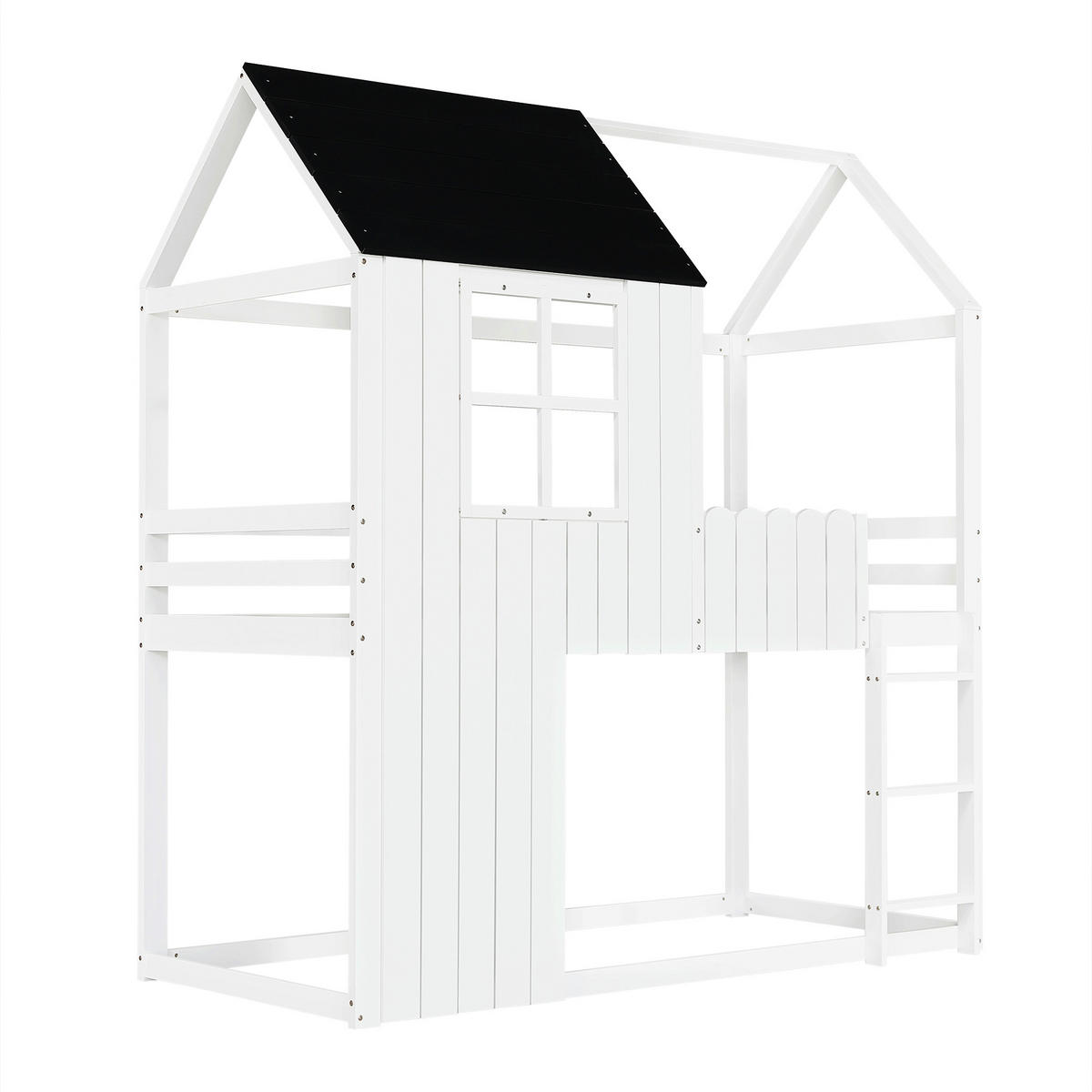 HOCHBETT 90/200 cm Weiß + Schwarz - Schwarz/Weiß, Holz