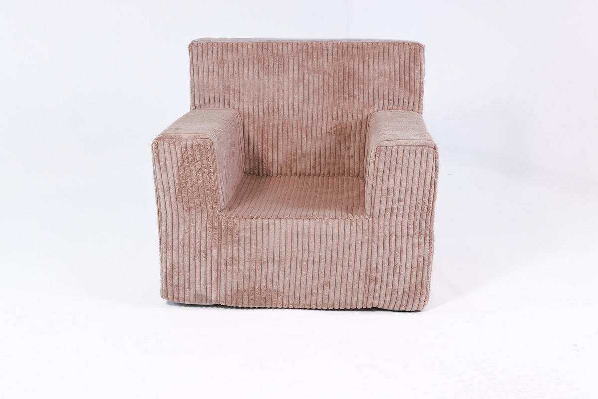 KINDERSESSEL aus Kuschel-Cord in Altrosa - Altrosa, Textil (51/47/33cm) - Fortisline