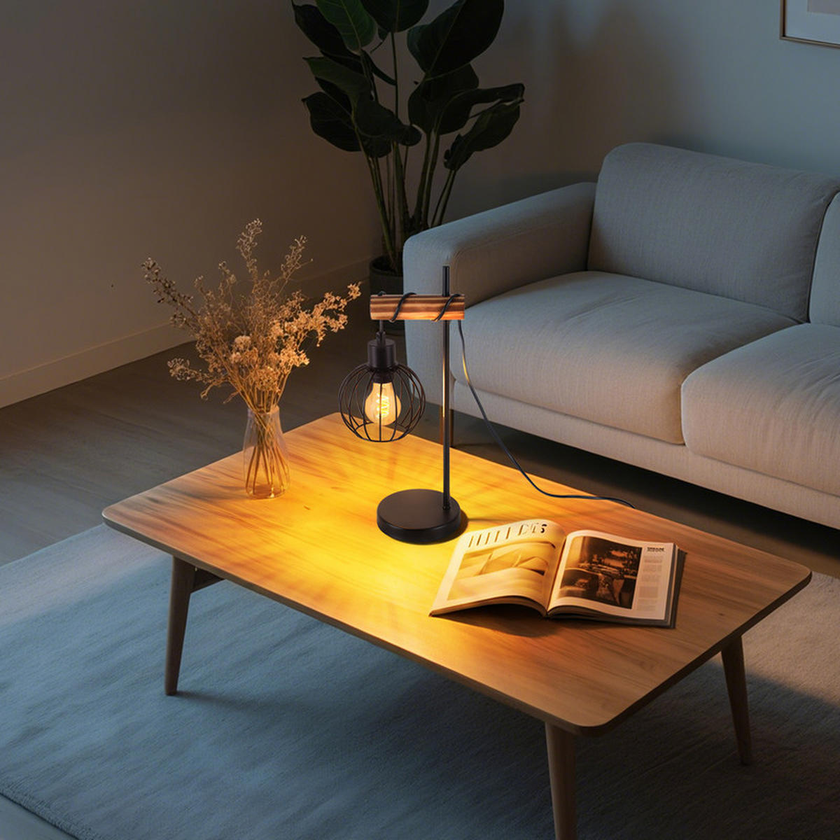 TISCHLEUCHTE Energie II 20/15cm - Schwarz, Metall (20/15/46cm) - Nettlife