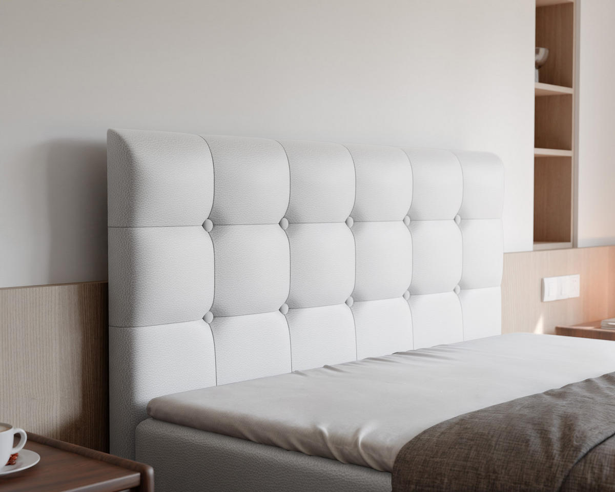 BOXBETT BAILEY 180/200 cm mit Matratze und Topper, Weiß - Weiß, Holzwerkstoff/Textil (180/200cm) - Idohome