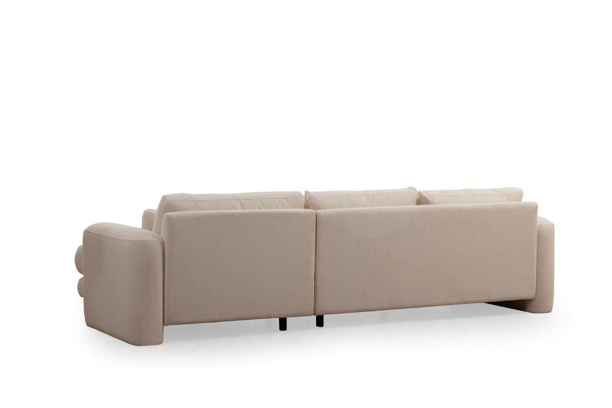 ECKSOFA mit losen Rückenkissen - Creme/Schwarz, Holz/Kunststoff (165/290cm) - myHomelando