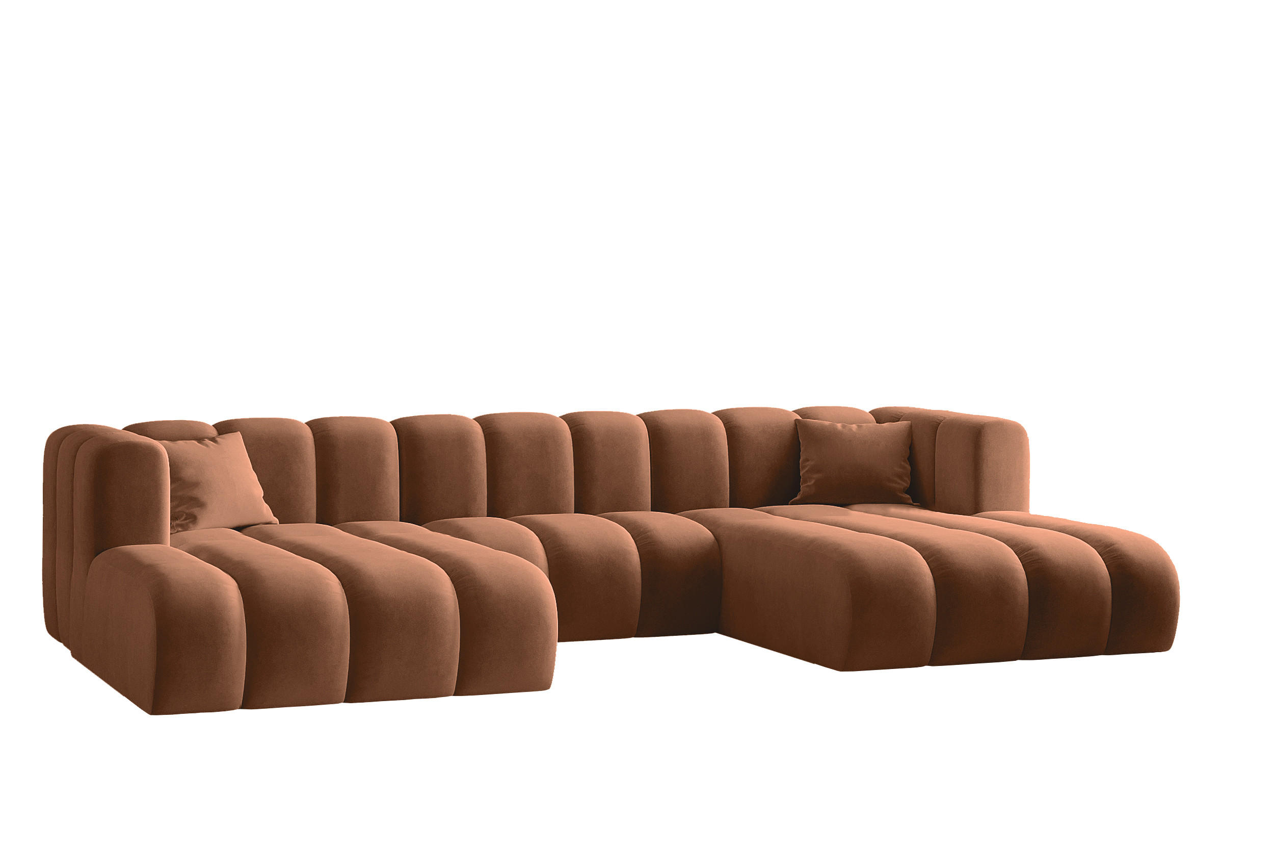 ECKSOFA U-from Grand modular Stoff Salvador Braun - Braun, Holz (317/179cm) - Kaiser Möbel