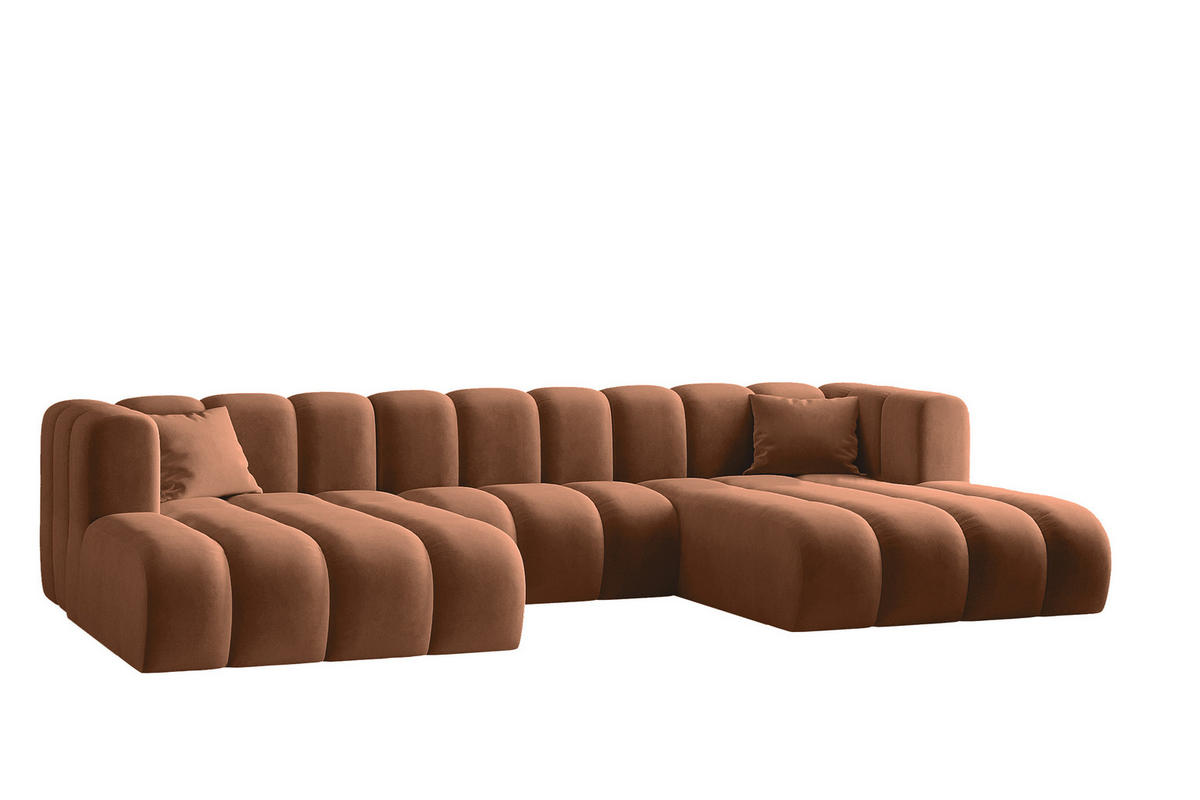 ECKSOFA U-from Grand modular Stoff Salvador Braun - Braun, Holz (317/179cm) - Kaiser Möbel