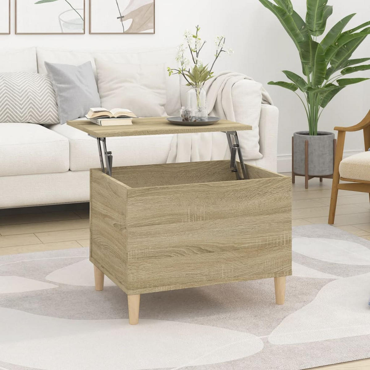 COUCHTISCH Sonoma-Eiche 60x44,5x45 cm Holzwerkstoff - Braun, Holzwerkstoff (60/44.5/45cm) - furnicato