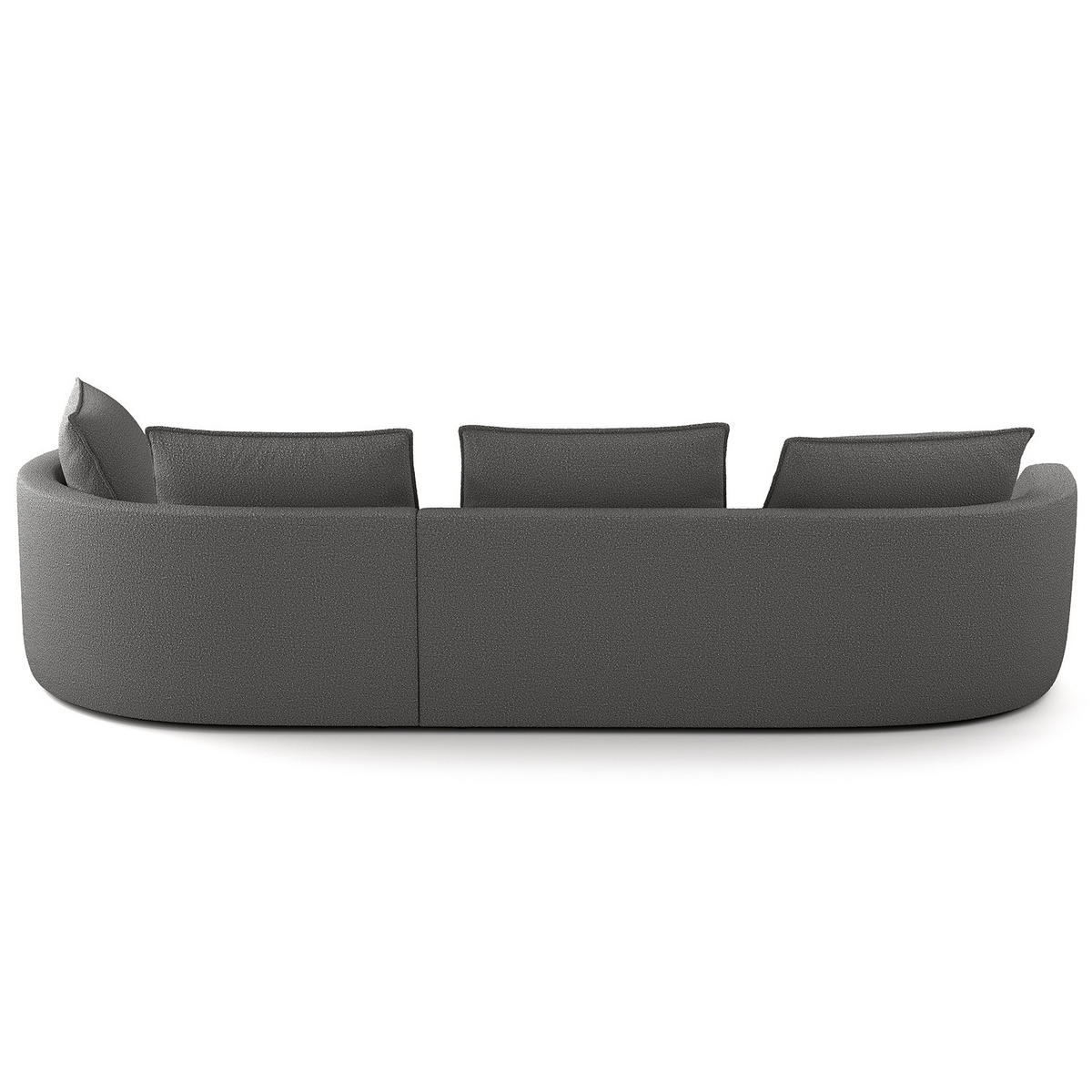 BIGSOFA - Schwarz/Grau, Kunststoff/Textil (322/82/154cm) - home24