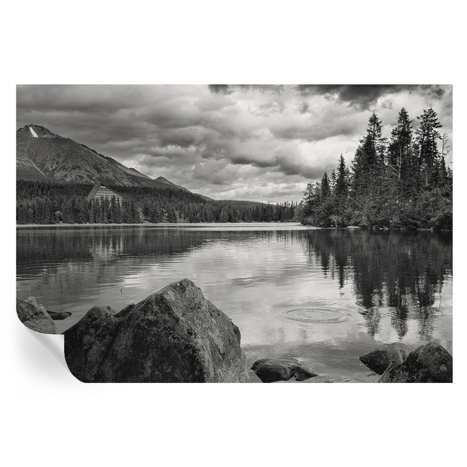 FOTOTAPETE 152x104 cm - Bergpanorama - Schwarz, Textil (152/104cm) - Wallfluent