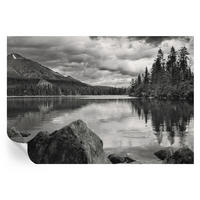 FOTOTAPETE 152x104 cm - Bergpanorama - Schwarz, Textil (152/104cm) - Wallfluent