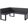 ECKBANK PETER_U - Grau, Leder (128/168cm) - Meblini