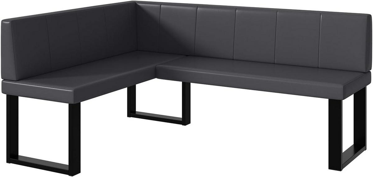 ECKBANK PETER_U - Grau, Leder (128/168cm) - Meblini