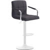 BARHOCKER Stoff schwarz - Schwarz/Weiß, Textil/Metall (54/91/46cm) - CLP