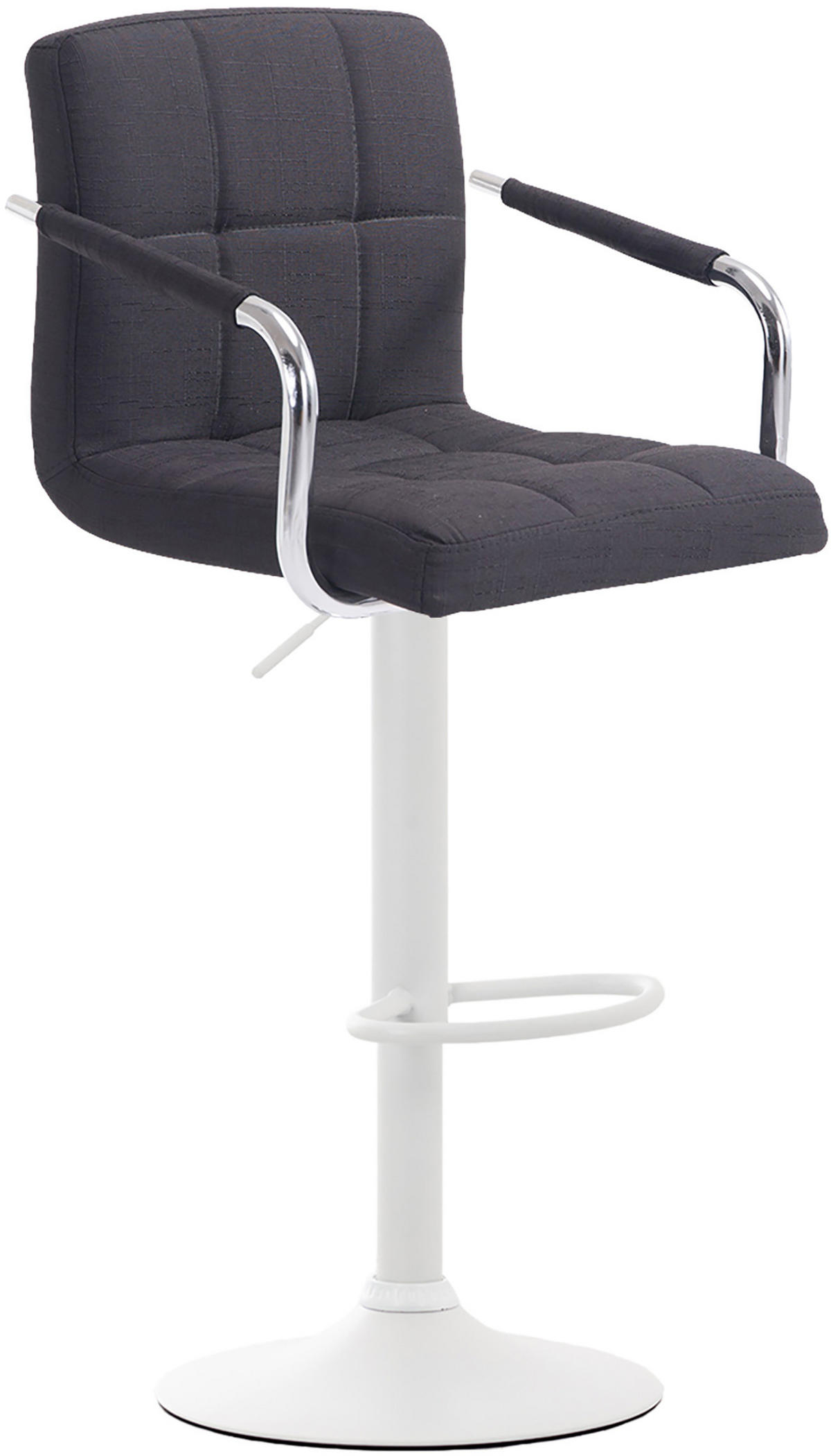 BARHOCKER 2er Set Stoff schwarz - Schwarz/Weiß, Textil/Metall (54/91/46cm) - CLP